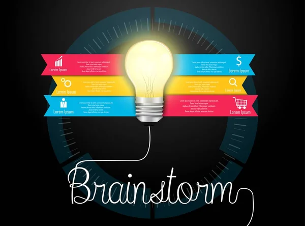 Ilustración Vectorial Del Concepto Tormenta Ideas Creativa Plantilla Gráfica Información — Archivo Imágenes Vectoriales