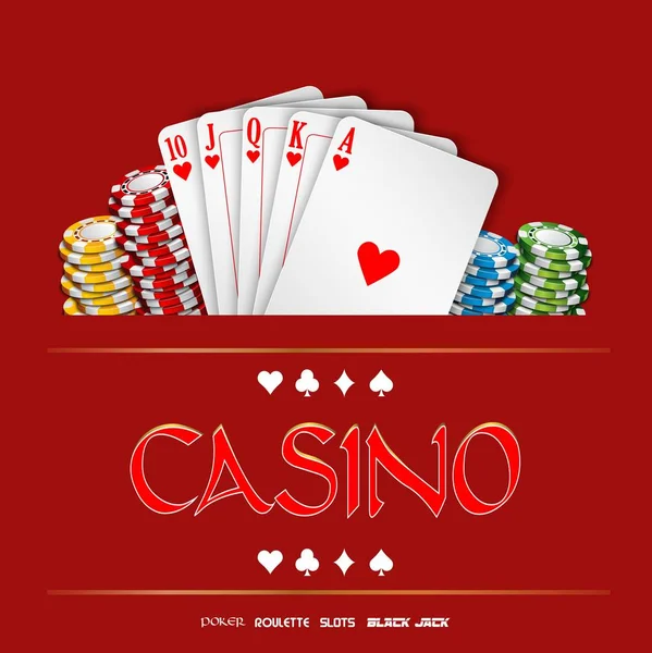 Casino Background Chips Playing Cards — Stock Vector