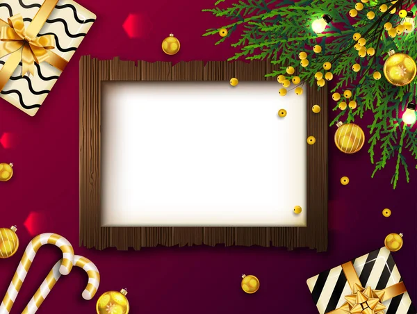 带有复制空间和装饰的圣诞节背景的矢量插图 — 图库矢量图片