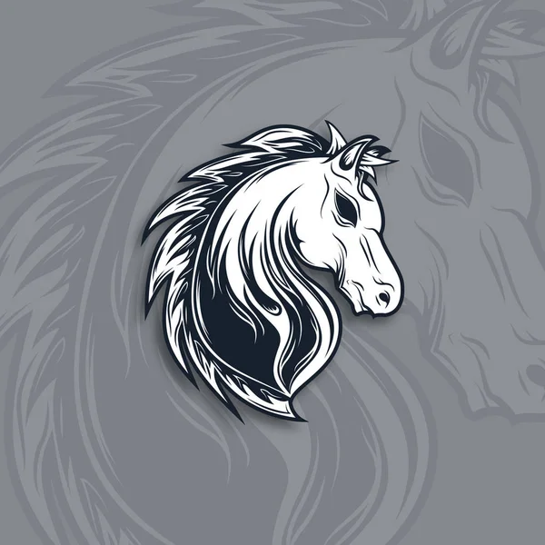 Ilustração Vetorial Design Logotipo Mascote Cabeça Cavalo —  Vetores de Stock