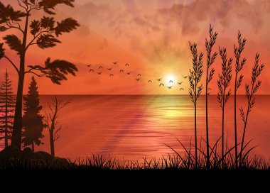 Tropik Günbatımı ya da Palmiye Ağaçlı Gündoğumu