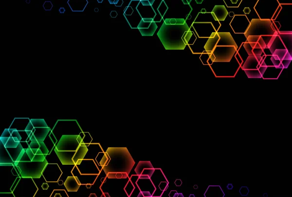 Abstrakt Bakgrund Med Färgglada Hexagon — Stock vektor