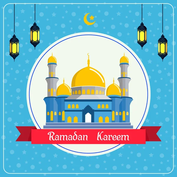 Ramadan Kareem Eladó Mecset Lámpás Háttér — Stock Vector