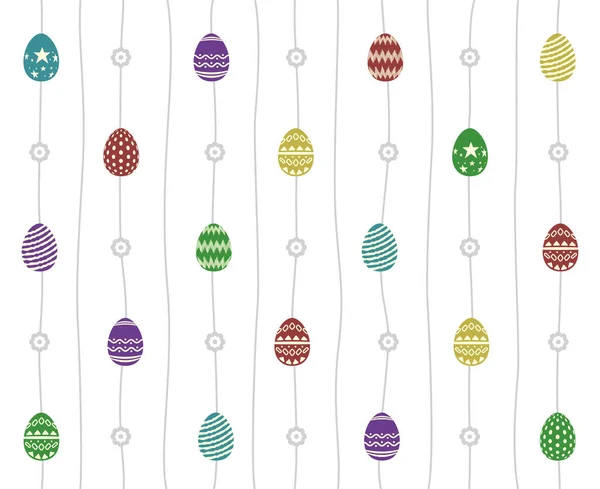 Vector Illustration Seamless Pattern Colorful Easter Egg Background — Stock Vector