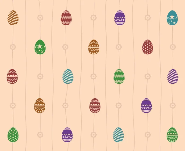 Vector Illustration Seamless Pattern Colorful Easter Egg Background — Stock Vector