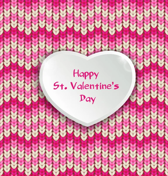 Knitter seamless pattern, Valentine day greeting card. Vector illustration — Stock Vector