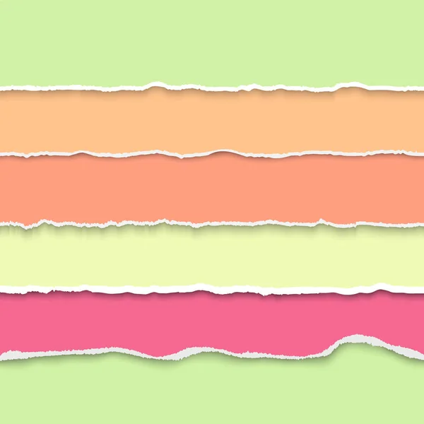 Kolekce pastelových barev, roztrhaný papír. Vektorové ilustrace pro návrh — Stockový vektor