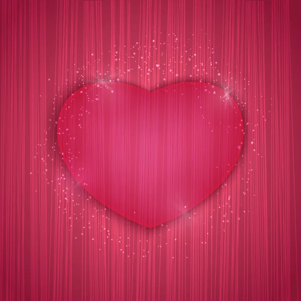 Valentijnsdag achtergrond met stipe textuur en hart. Vectorillustratie voor het web of print ontwerp. Uitnodiging, banner, brochure, header, behang, flyer — Stockvector