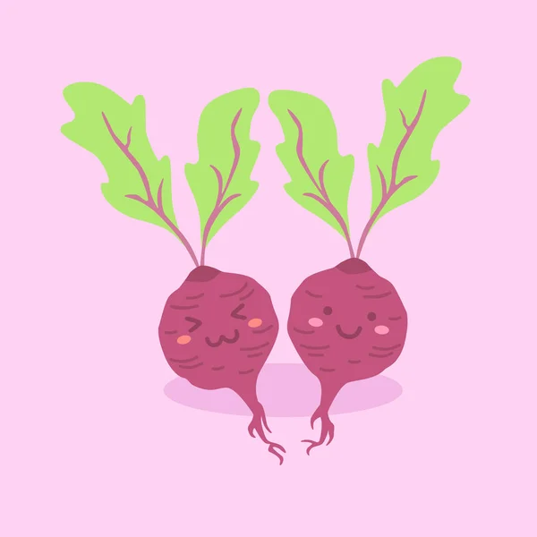 Roztomilé červené řepy zeleniny vektor znamení — Stockový vektor