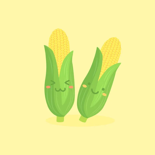 Roztomilý kukuřice zeleniny vektor znamení — Stockový vektor