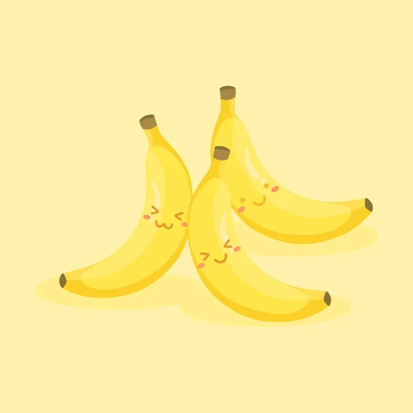可爱的香蕉水果卡通矢量 — 图库矢量图片