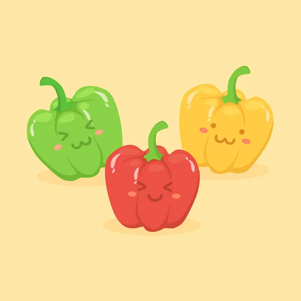 Mignon vecteur de légumes poivron — Image vectorielle