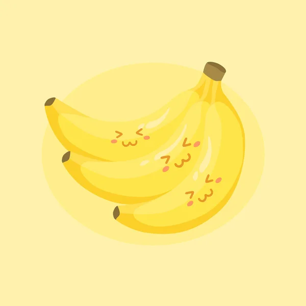 Roztomilý banán ovoce Vector Cartoon — Stockový vektor