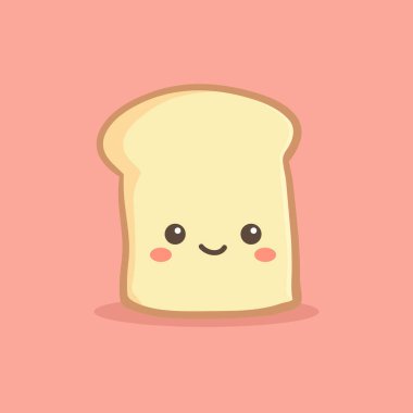 Şirin dilim somun ekmek vektör çizim karikatür