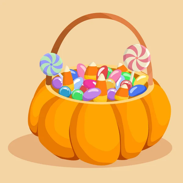 Halloween bonbons panier vecteur — Image vectorielle