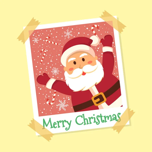 Cadre photo instantané Santa Claus Christmas Vector — Image vectorielle