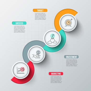 Soyut bilgi grafikleri sayı şablonu.