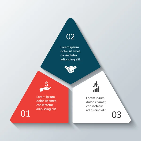 Infografica a triangolo vettoriale . — Vettoriale Stock