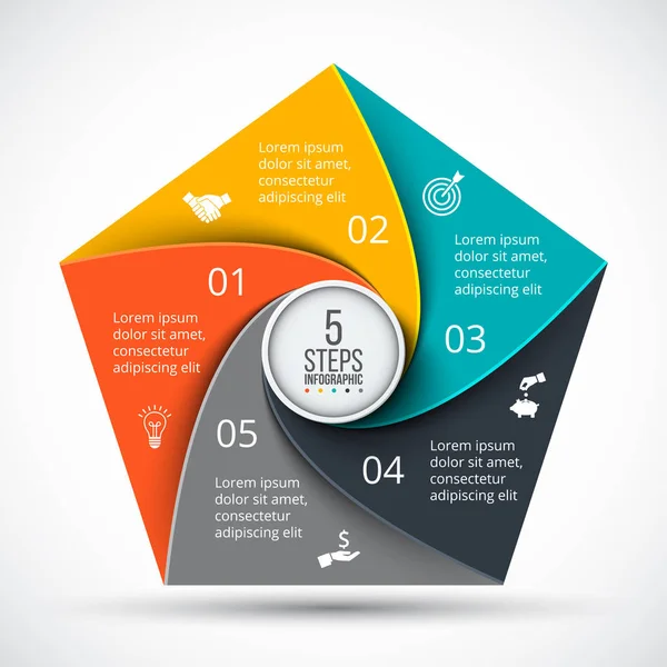 Infographie vectorielle du pentagone . — Image vectorielle