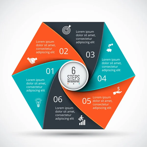 Infographie vectorielle hexagonale — Image vectorielle