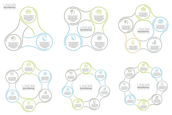 Éléments plats à lignes minces pour infographie . — Image vectorielle