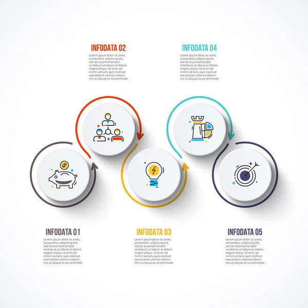 Modello di opzioni per numeri infografici astratti. — Vettoriale Stock