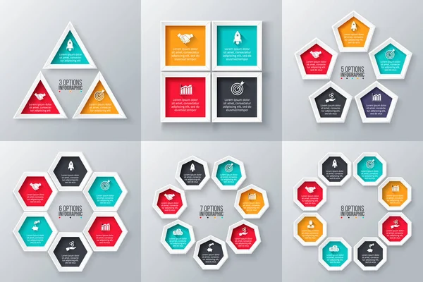 Elementi geometrici vettoriali per infografica . — Vettoriale Stock