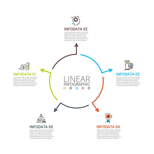 Tenká linie byt prvek pro infographic. — Stockový vektor