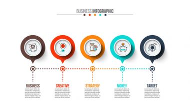 Soyut bilgi grafikleri sayı şablonu.