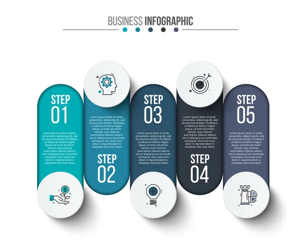 Infografías abstractas número de opciones plantilla. — Vector de stock