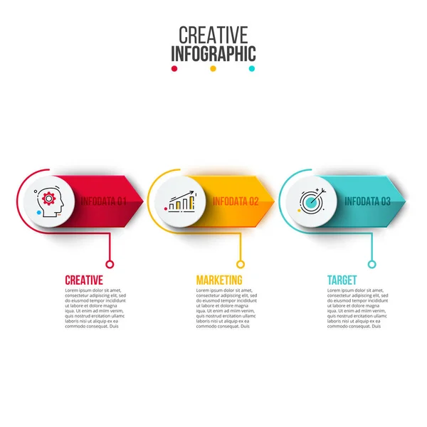 Modelo abstrato de opções de número de infográficos. — Vetor de Stock