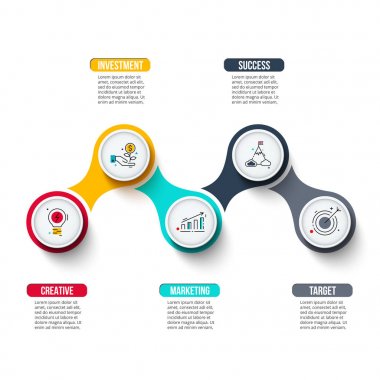 Soyut bilgi grafikleri sayı şablonu.