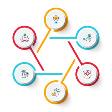 Infographic için vektör daire ögesi.