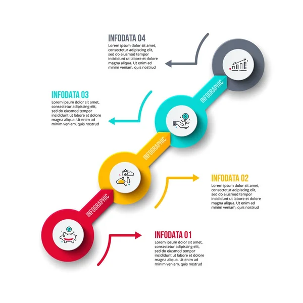 Vorlage für abstrakte Infografiken mit Zahlenoptionen. Vektorillustration. Kann für Workflow-Layout, Diagramm, Business-Step-Optionen, Banner, Webdesign verwendet werden. — Stockvektor