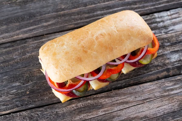 Salamlı Peynirli Sandviç — Stok fotoğraf