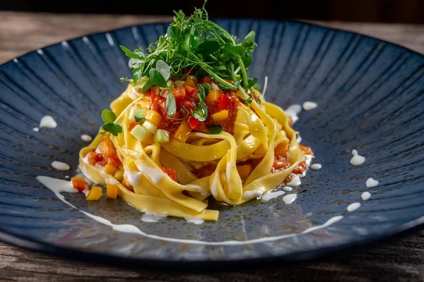 Pasta Sicilianaauf Einem Teller — Stockfoto