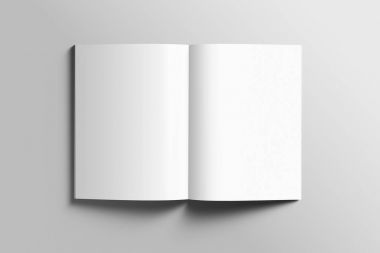 Boş A4 fotogerçekçi broşür mockup ışık gri arka plan üzerinde. 