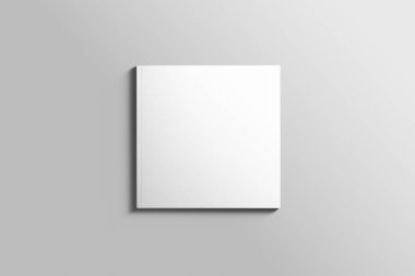 Boş kare fotogerçekçi broşür mockup ışık gri arka plan üzerinde. 