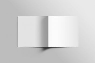 Boş kare fotogerçekçi broşür mockup ışık gri arka plan üzerinde. 