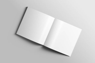 Boş kare fotogerçekçi broşür mockup ışık gri arka plan üzerinde. 