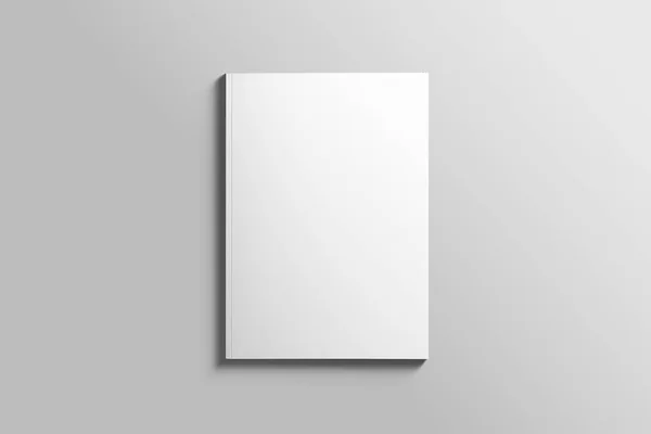 Tomma A4 fotorealistiska broschyr mockup på grå bakgrund. — Stockfoto