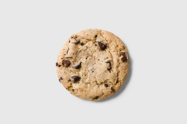 Classic American Chocolate Chip Cookie Isolated White Background High Resolution — Stock Photo, Image