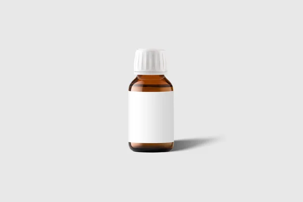 Amber Supplement Bottle Box Mockup Light Grey Background Mockup Template — Stock Photo, Image