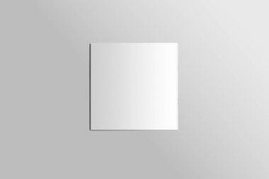 Boş kare fotogerçekçi broşür mockup ışık gri arka plan üzerinde. 