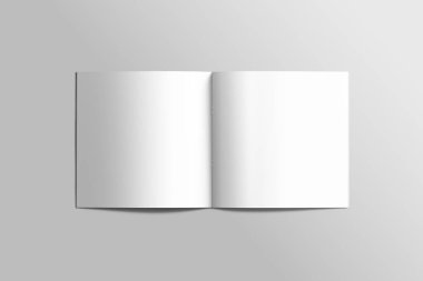 Boş kare fotogerçekçi broşür mockup ışık gri arka plan üzerinde. 