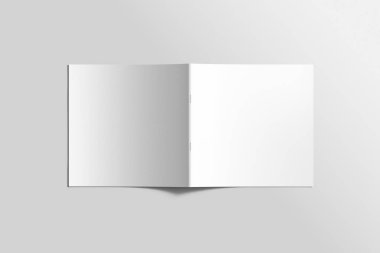 Boş kare fotogerçekçi broşür mockup ışık gri arka plan üzerinde. 