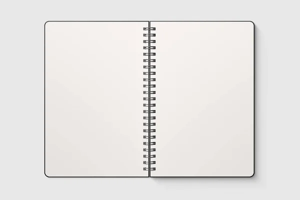 Foto Asli Templat Mockup Notepad Terikat Spiral Dengan Penutup Kertas — Stok Foto