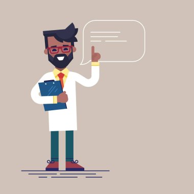 Siyah erkek doktor tavsiye veren sakallı.