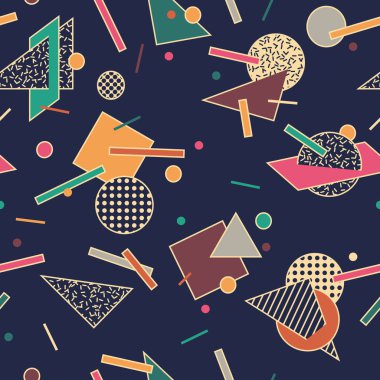 Trendy neo memphis tarzı seamless modeli. Vektör.