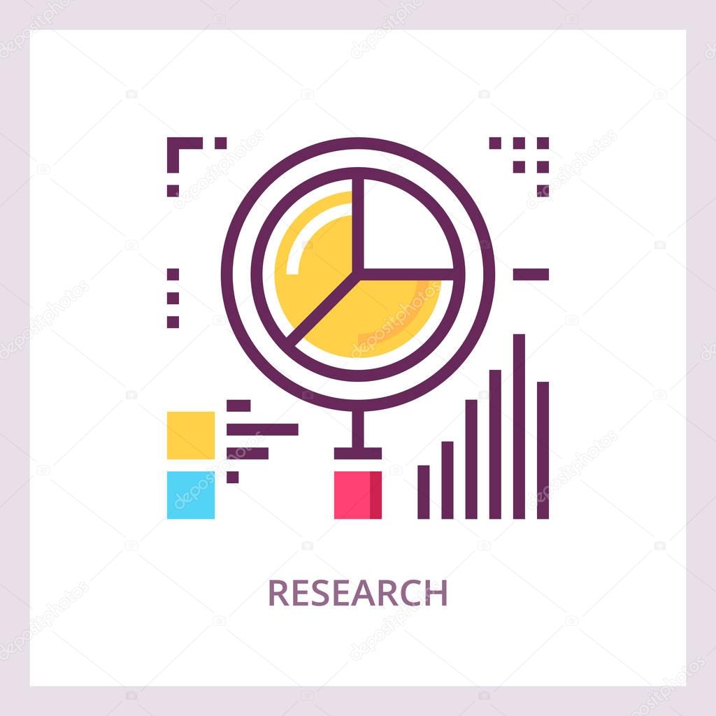 Research icon. Financial data analysis concept.